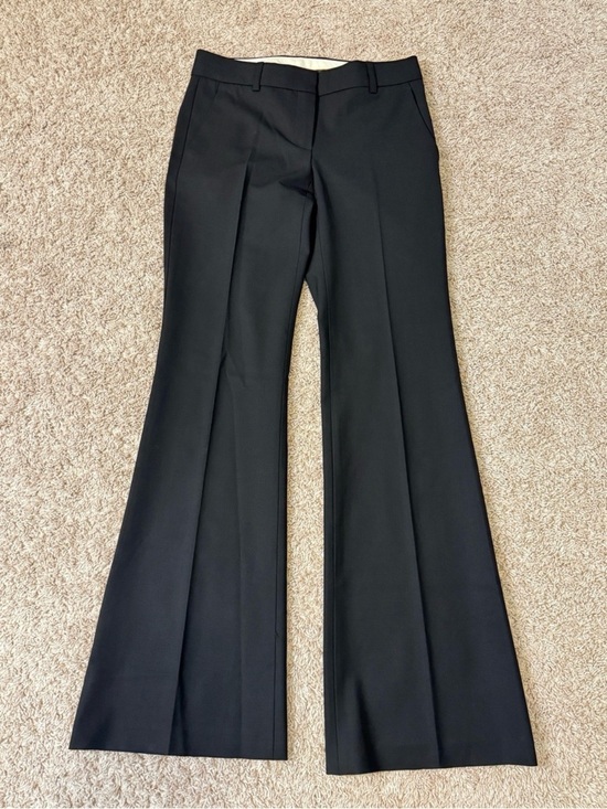 Theory Pants - Theory Womens Low-Rise Flared Wool Stretch Charcoal Trouser Dress Pants Size 2